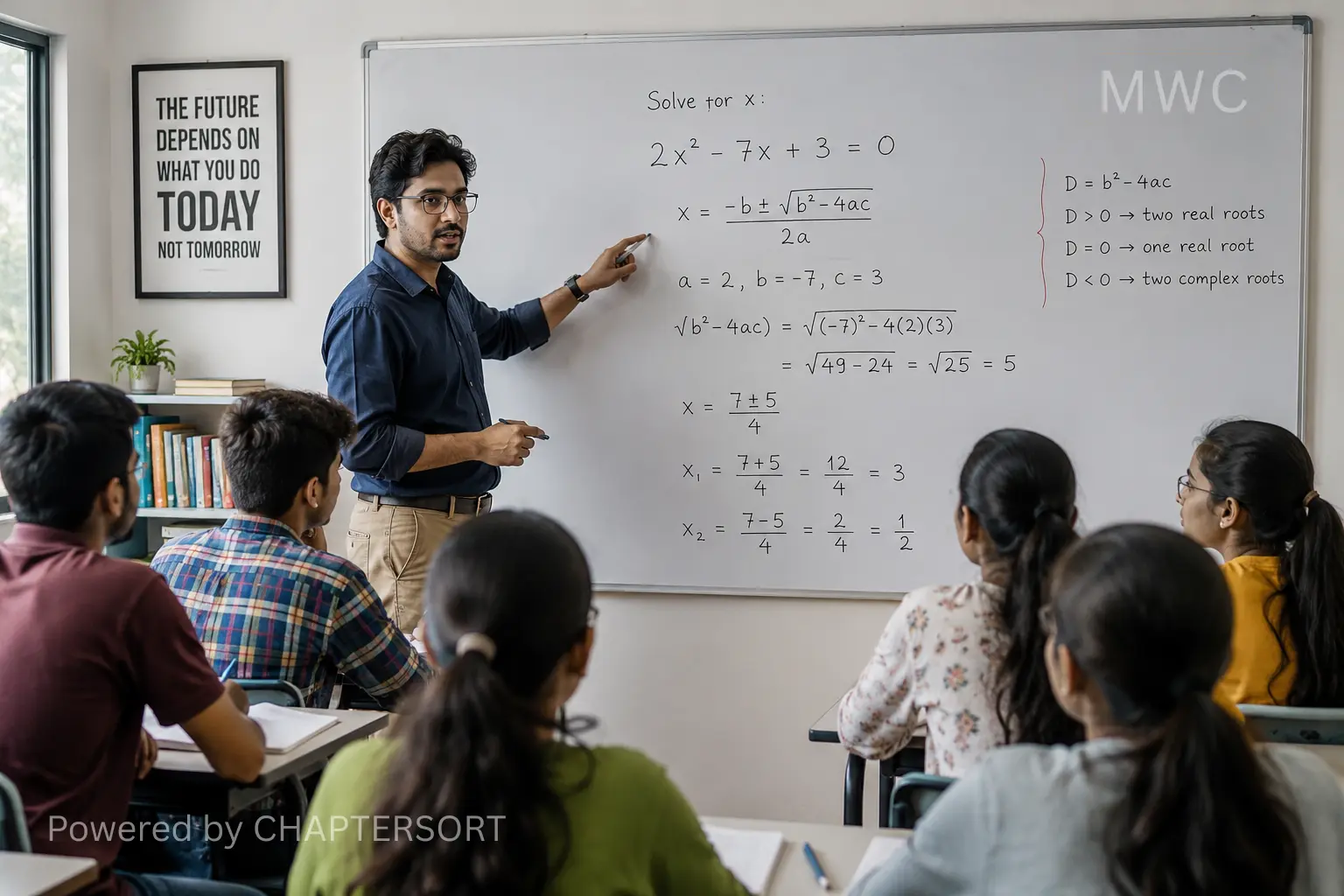 সরাসরি ক্লাসে অংক শেখানো হচ্ছে